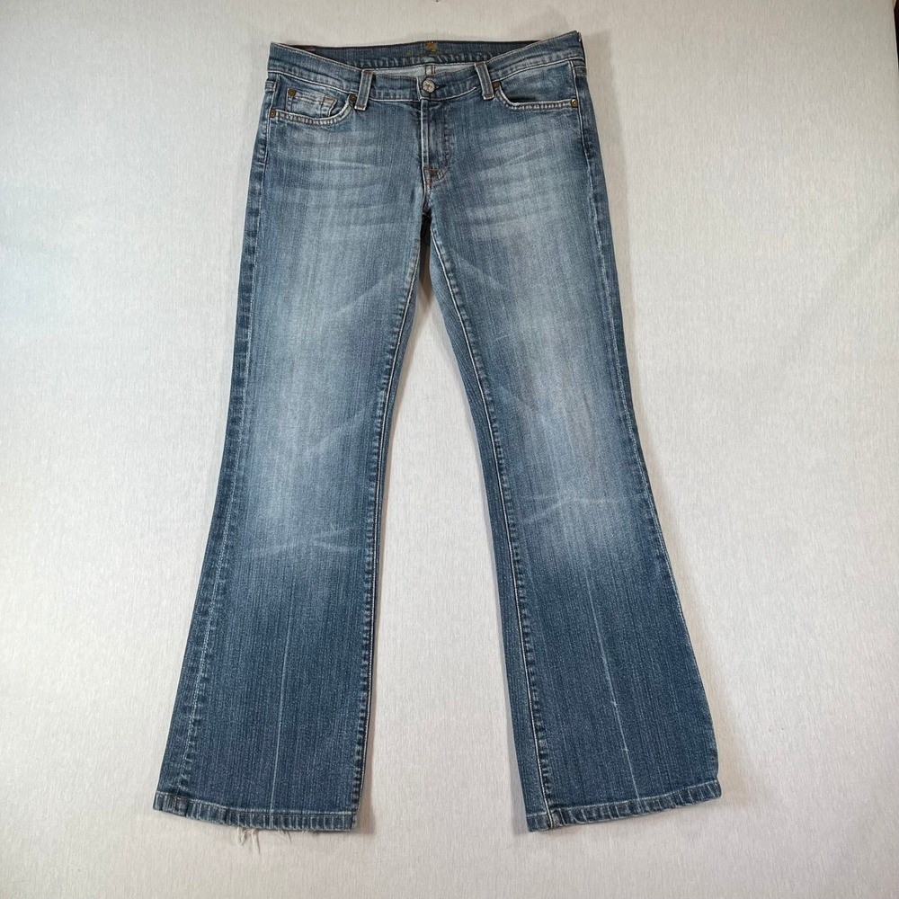 Vintage 7 For All Mankind Bootcut Jeans Women 31 Med Wash 29" Inseam Made in USA